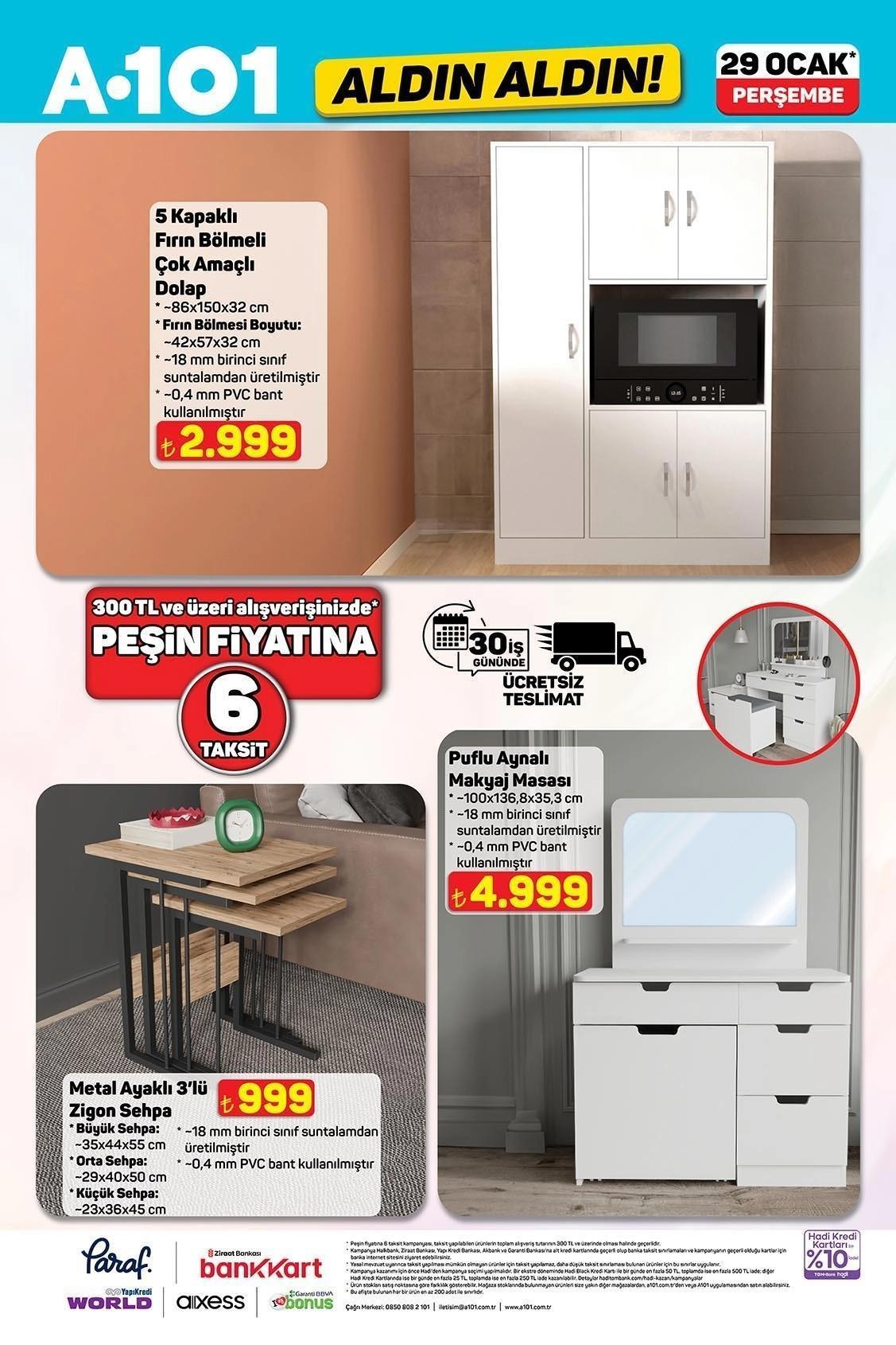 29 OCAK A101 ALDIN ALDIN AKTÜEL KATALOĞU