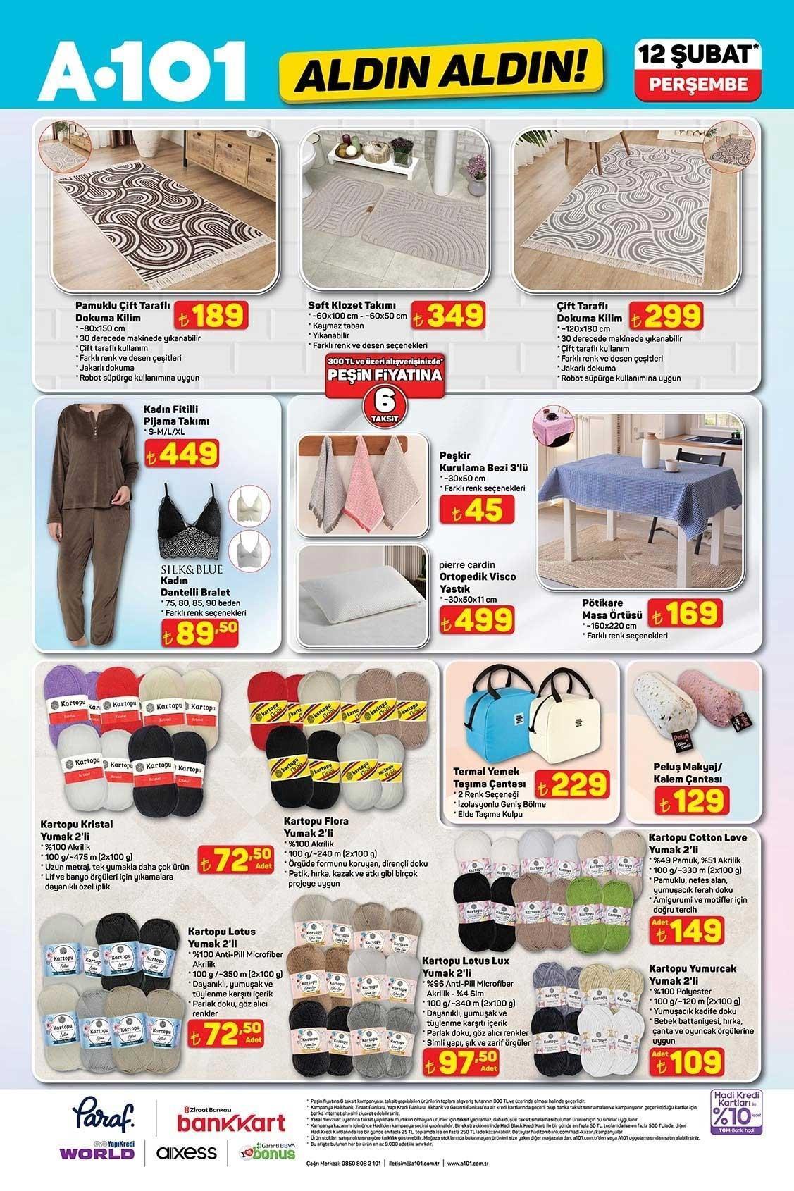12 ŞUBAT PERŞEMBE A101 ALDIN ALDIN AKTÜEL KATALOĞU