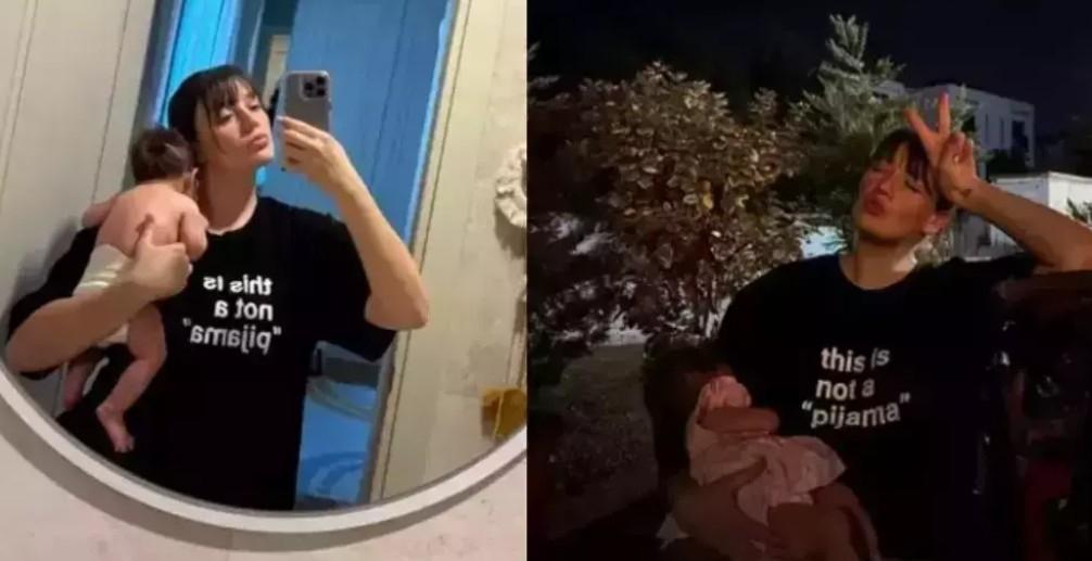 Gizem Karaca ve kızı Leyla Yazdan iç ısıtan kare