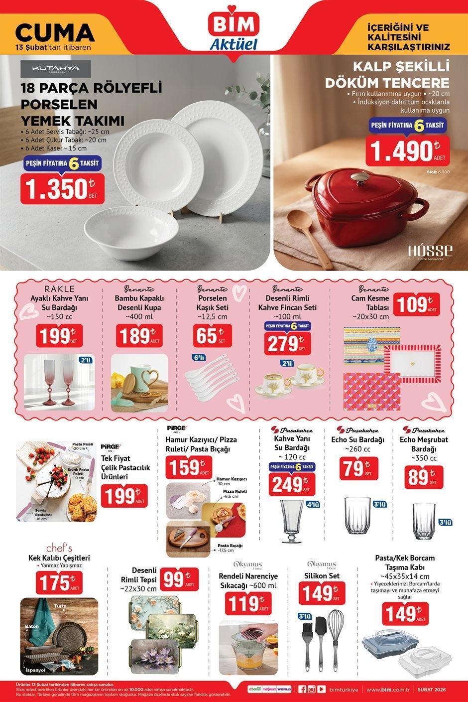 13 ŞUBAT CUMA BİM AKTÜEL ÜRÜNLER KATALOĞU