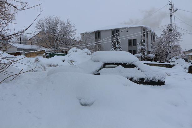 Tek katlı evler, arabalar gömüldü Kentte kar seviyesi 4 metreye çıktı