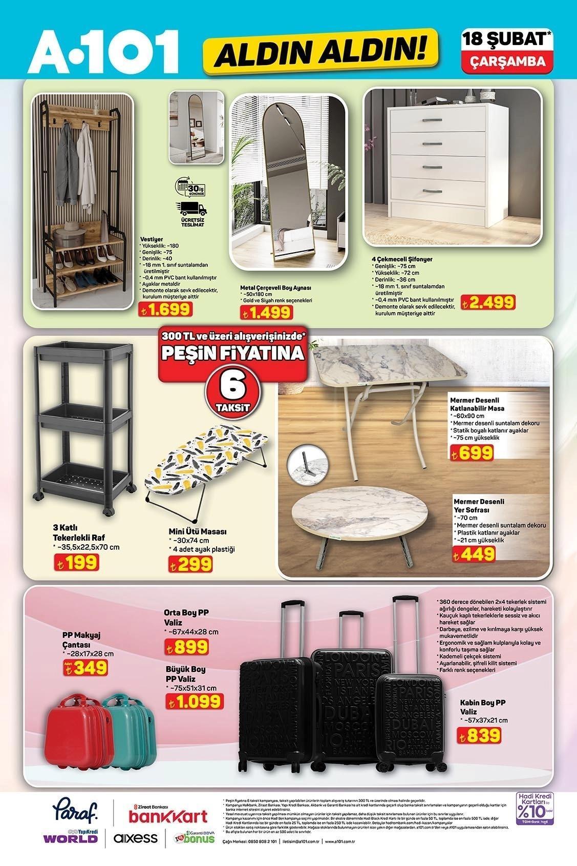 18 ŞUBAT A101 AKTÜEL KATALOĞU