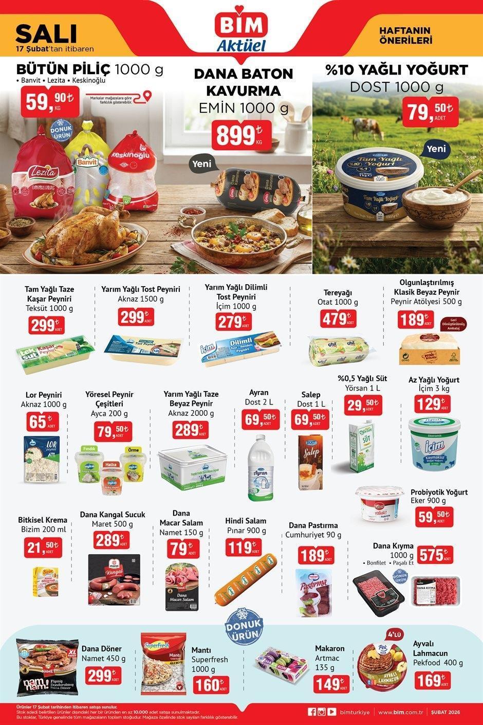 17 ŞUBAT SALI BİM AKTÜEL ÜRÜNLER