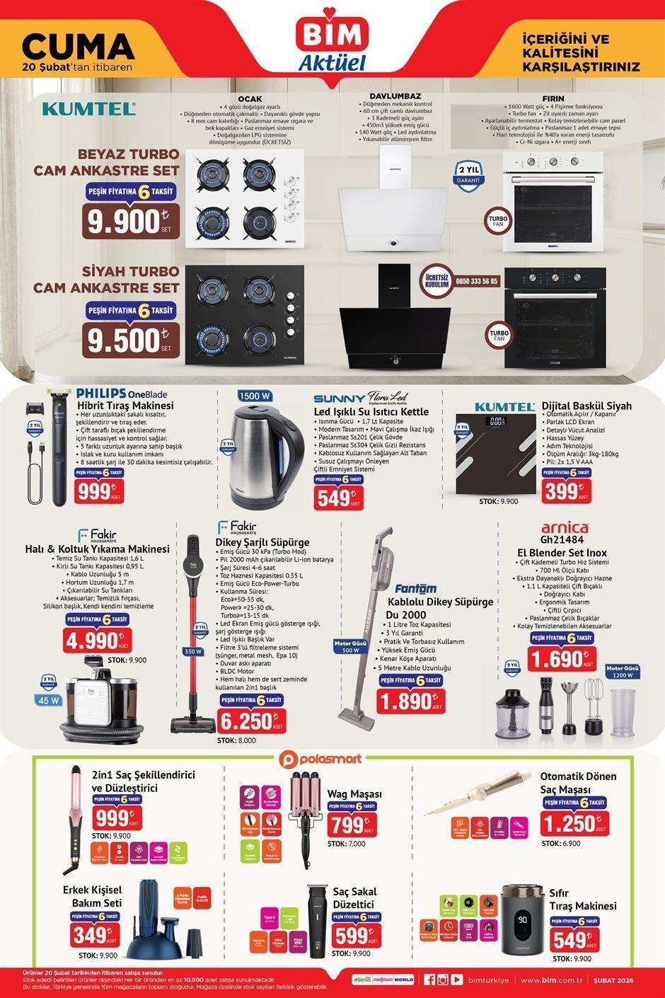 20 ŞUBAT CUMA BİM AKTÜEL ÜRÜNLER KATALOĞU