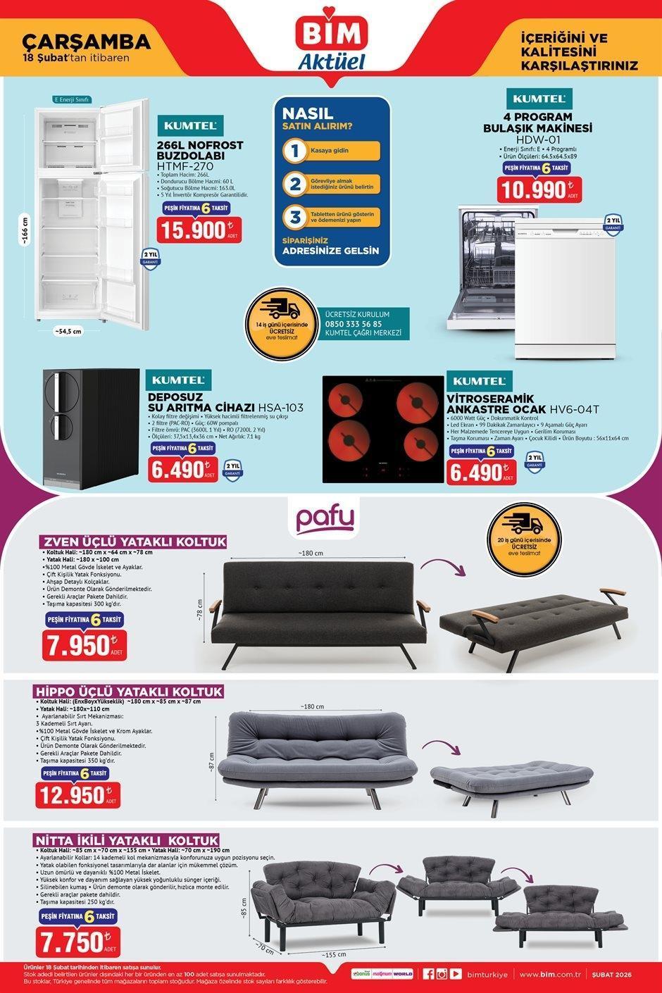 18 ŞUBAT ÇARŞAMBA BİM EVE TESLİM KATALOĞU