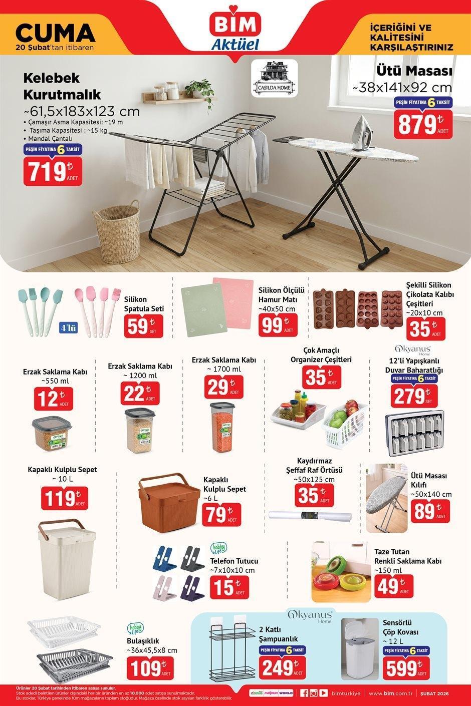 20 ŞUBAT CUMA BİM AKTÜEL KATALOĞU