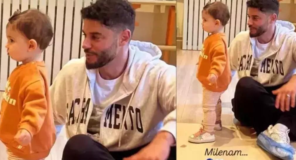 Berk Oktay ve kızı Milenadan yeni kare Seni çok seviyorum