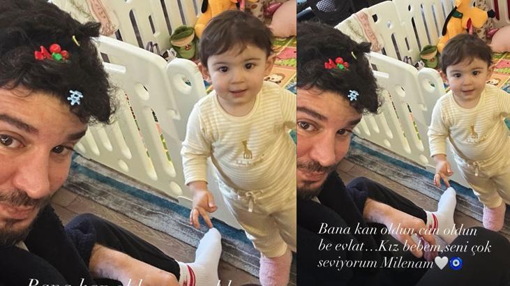 Berk Oktay ve kızı Milenadan yeni kare Seni çok seviyorum