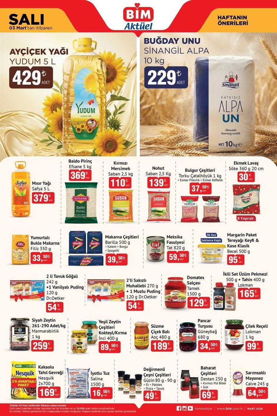 3 MART SALI BİM AKTÜEL KATALOĞU