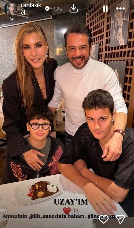 Eski eşler bir arada Çağla Şıkel ve Emre Altuğ oğulları Uzay için buluştu