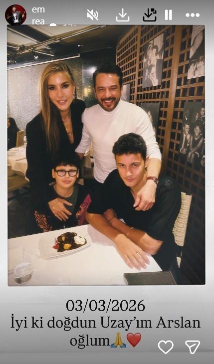Eski eşler bir arada Çağla Şıkel ve Emre Altuğ oğulları Uzay için buluştu