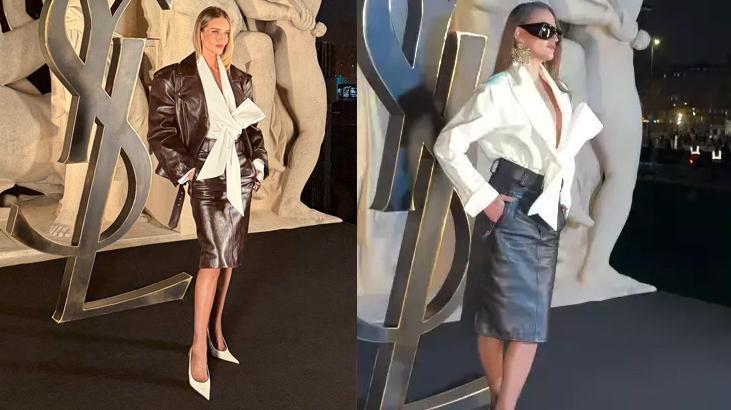 Paris Moda Haftasında stil çakışması Serenay Sarıkaya ile Rosie Huntington-Whiteley pişti oldu