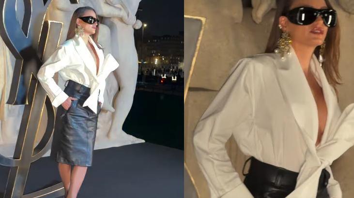 Paris Moda Haftasında stil çakışması Serenay Sarıkaya ile Rosie Huntington-Whiteley pişti oldu