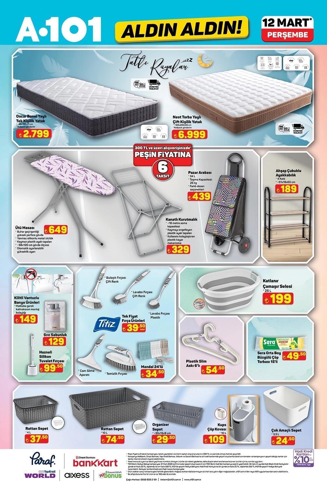 12 MART PERŞEMBE A101 ALDIN ALDIN AKTÜEL KATALOĞU