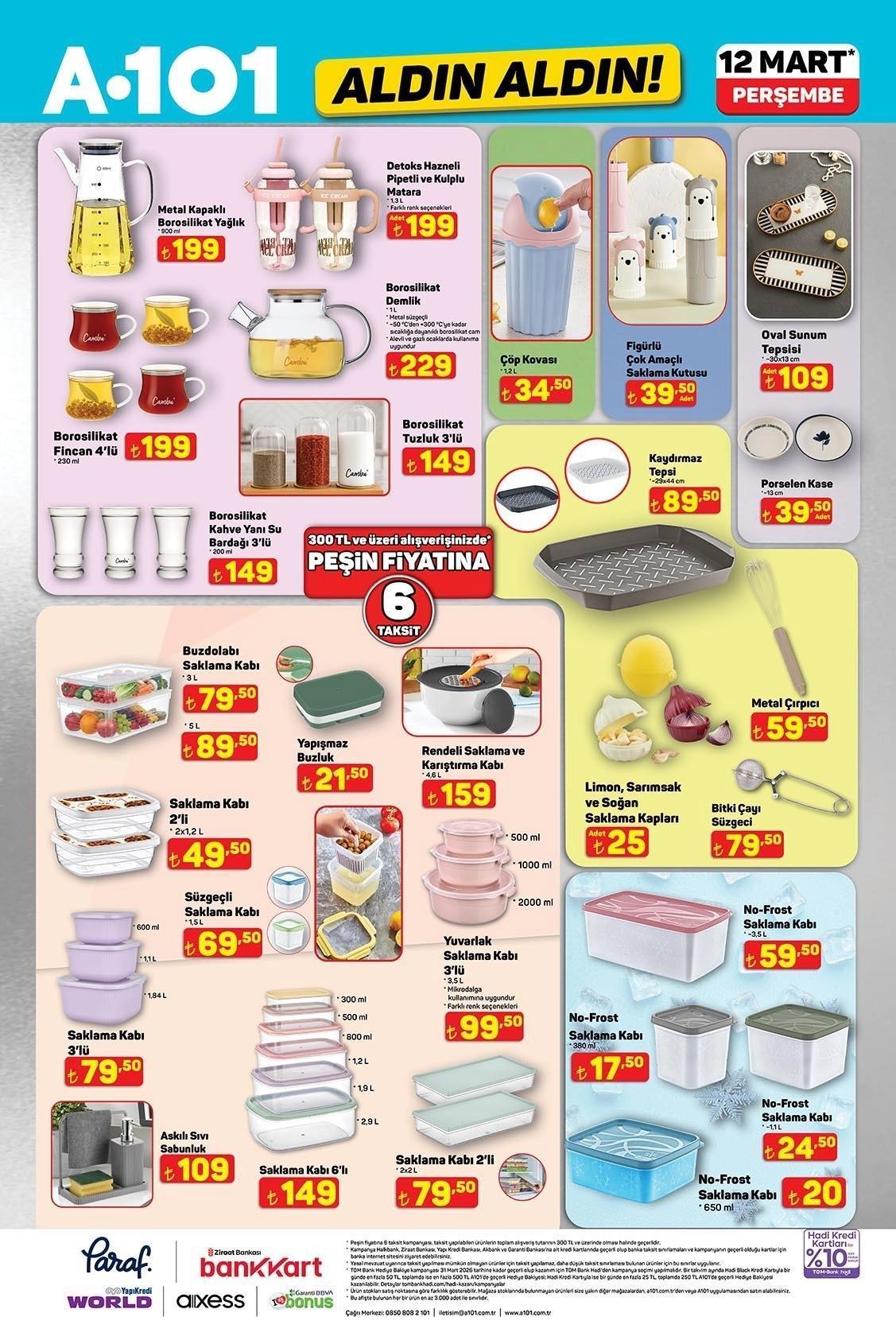 12 MART PERŞEMBE A101 ALDIN ALDIN AKTÜEL KATALOĞU