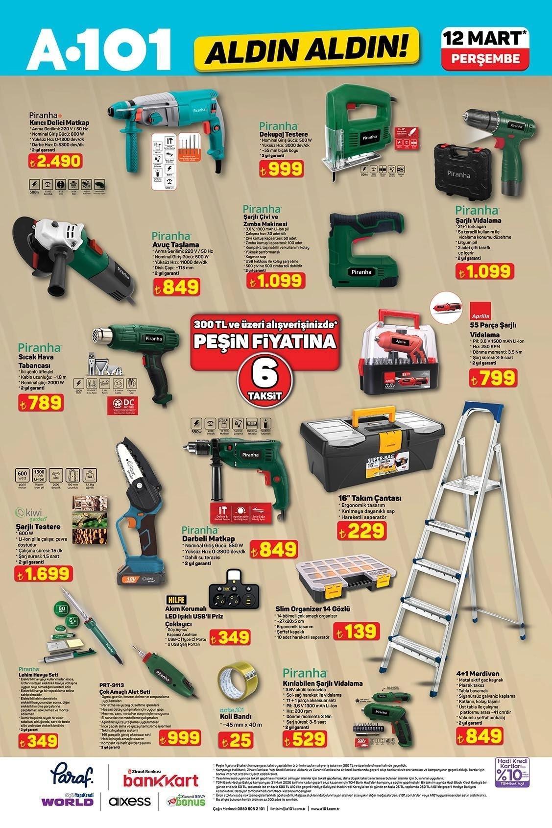 12 MART PERŞEMBE A101 ALDIN ALDIN AKTÜEL KATALOĞU