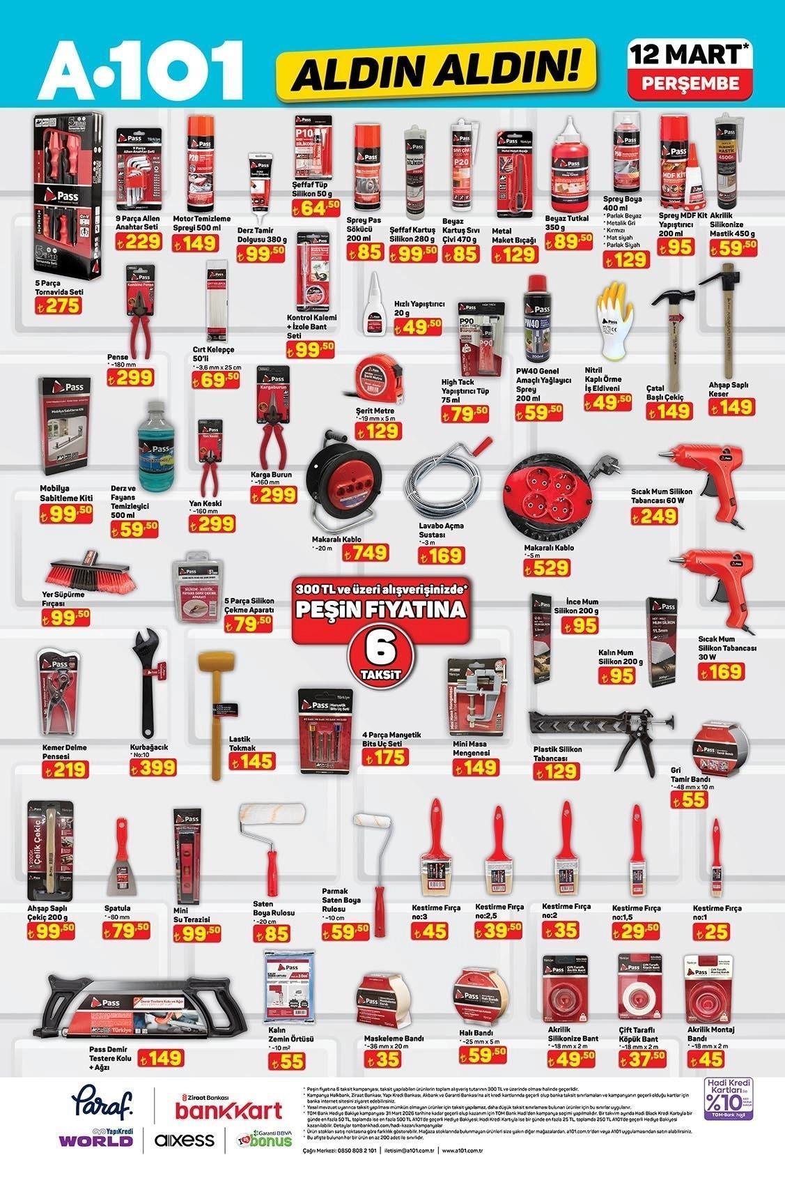 12 MART PERŞEMBE A101 ALDIN ALDIN AKTÜEL KATALOĞU