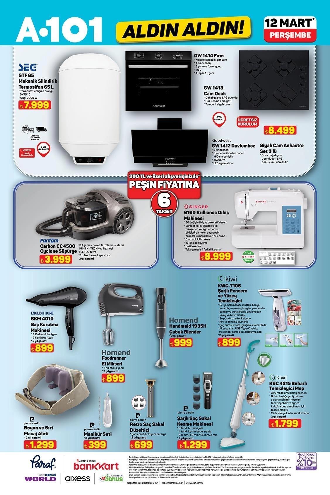12 MART PERŞEMBE A101 ALDIN ALDIN AKTÜEL KATALOĞU