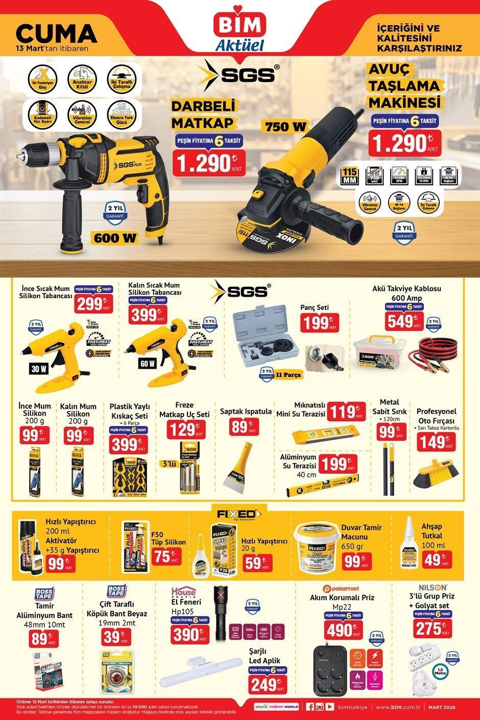BİM 13 MART CUMA AKTÜEL ÜRÜNLER KATALOĞU