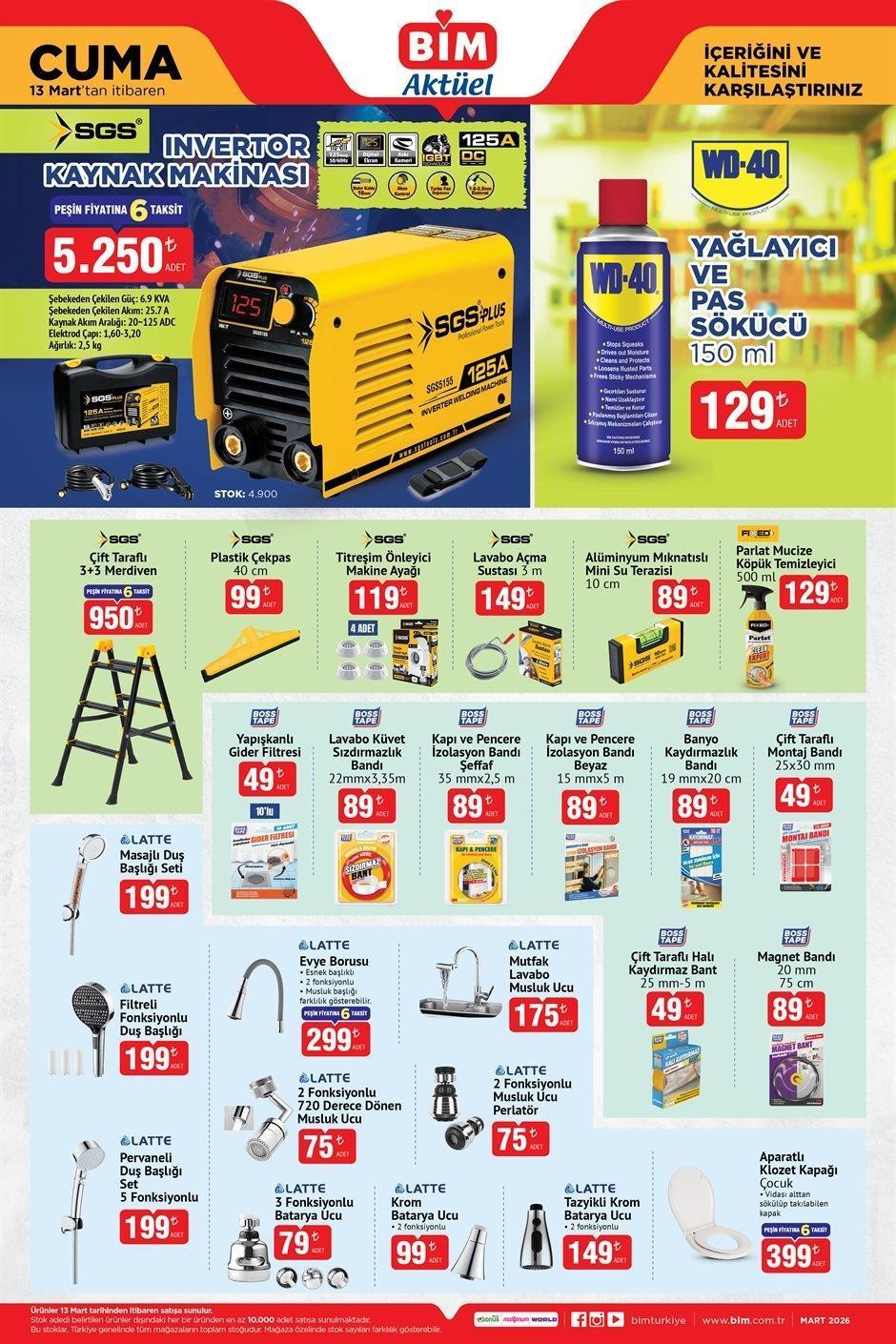 BİM 13 MART CUMA AKTÜEL ÜRÜNLER KATALOĞU