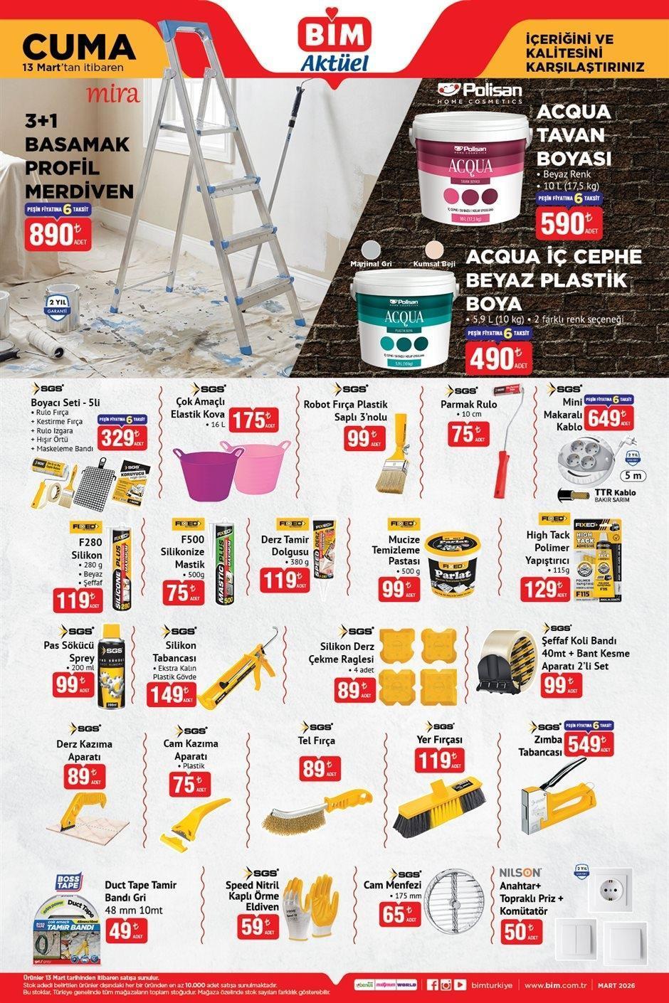 BİM 13 MART CUMA AKTÜEL ÜRÜNLER KATALOĞU