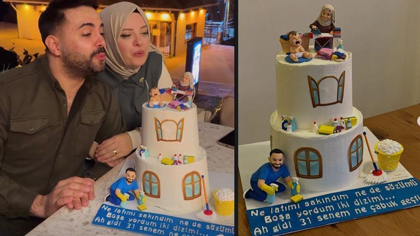 DOĞUM GÜNÜ KUTLAMASINDA DİKKAT ÇEKEN PASTA