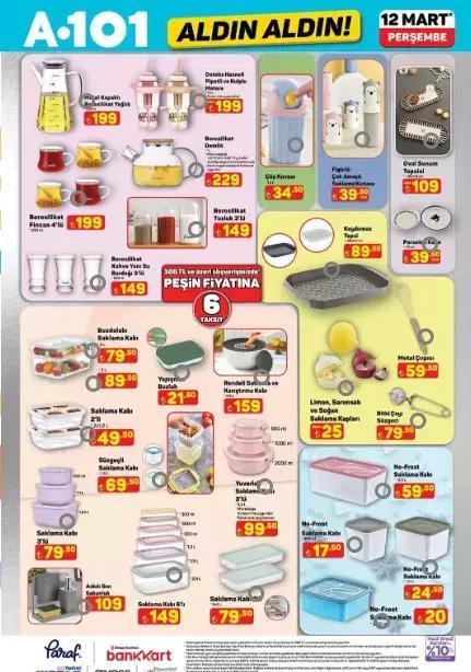12 MART PERŞEMBE A101 AKTÜEL ÜRÜNLER SATIŞTA A101 kataloğu: A101de bu hafta hangi ürünler var İşte A101 aktüel ürünler listesi
