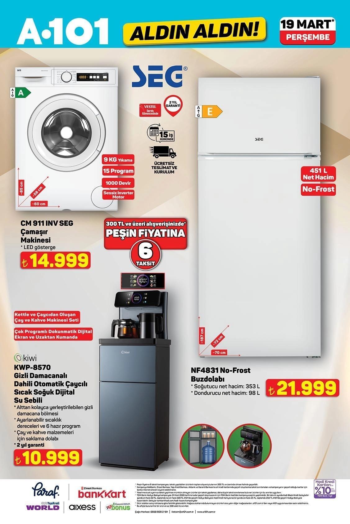 YEPYENİ A101 AKTÜEL KATALOGLARI | 19 Mart A101 Aldın Aldın aktüel kataloğunda bu hafta hangi ürünler satışa sunulacak Elektrikli Cam Cezve, Toz Torbasız Süpürge, Saç Kesme Makinesi, Mutfak Robotu...