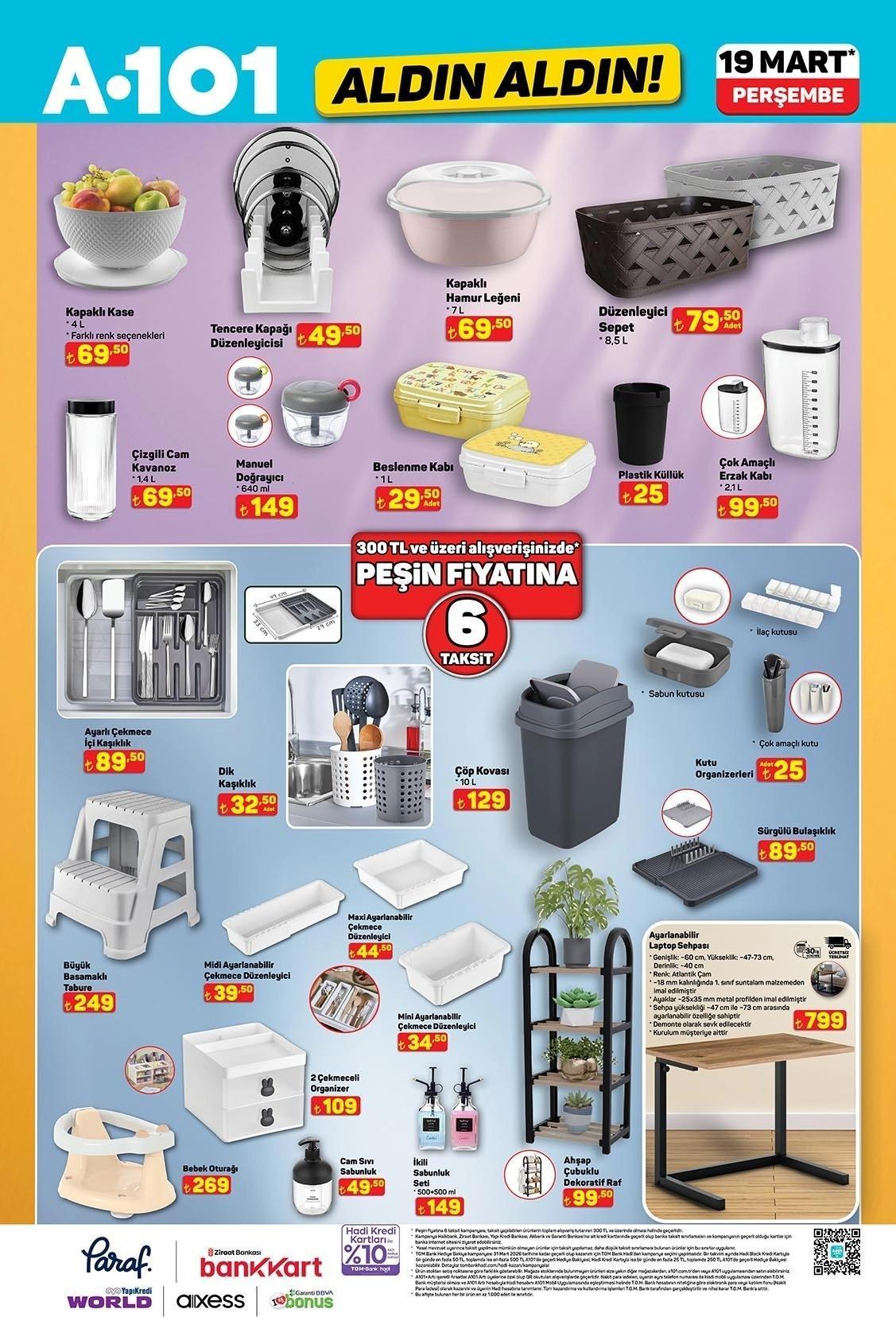 19 MART A101 ALDIN ALDIN AKTÜEL KATALOĞU