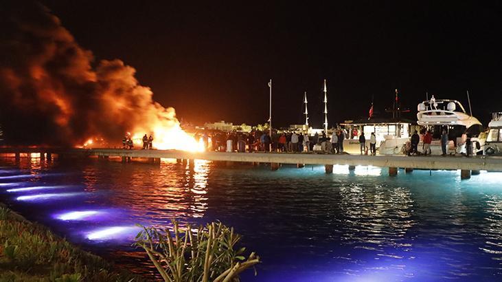 Bodrumda marinada yangın Bölgeden yeni görüntüler