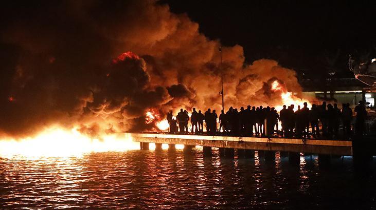Bodrumda marinada yangın Bölgeden yeni görüntüler