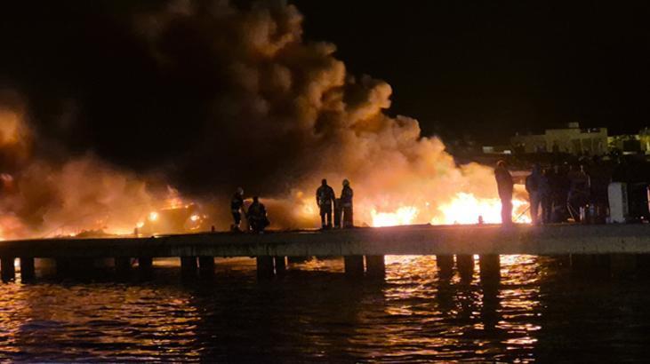 Bodrumda marinada yangın Bölgeden yeni görüntüler