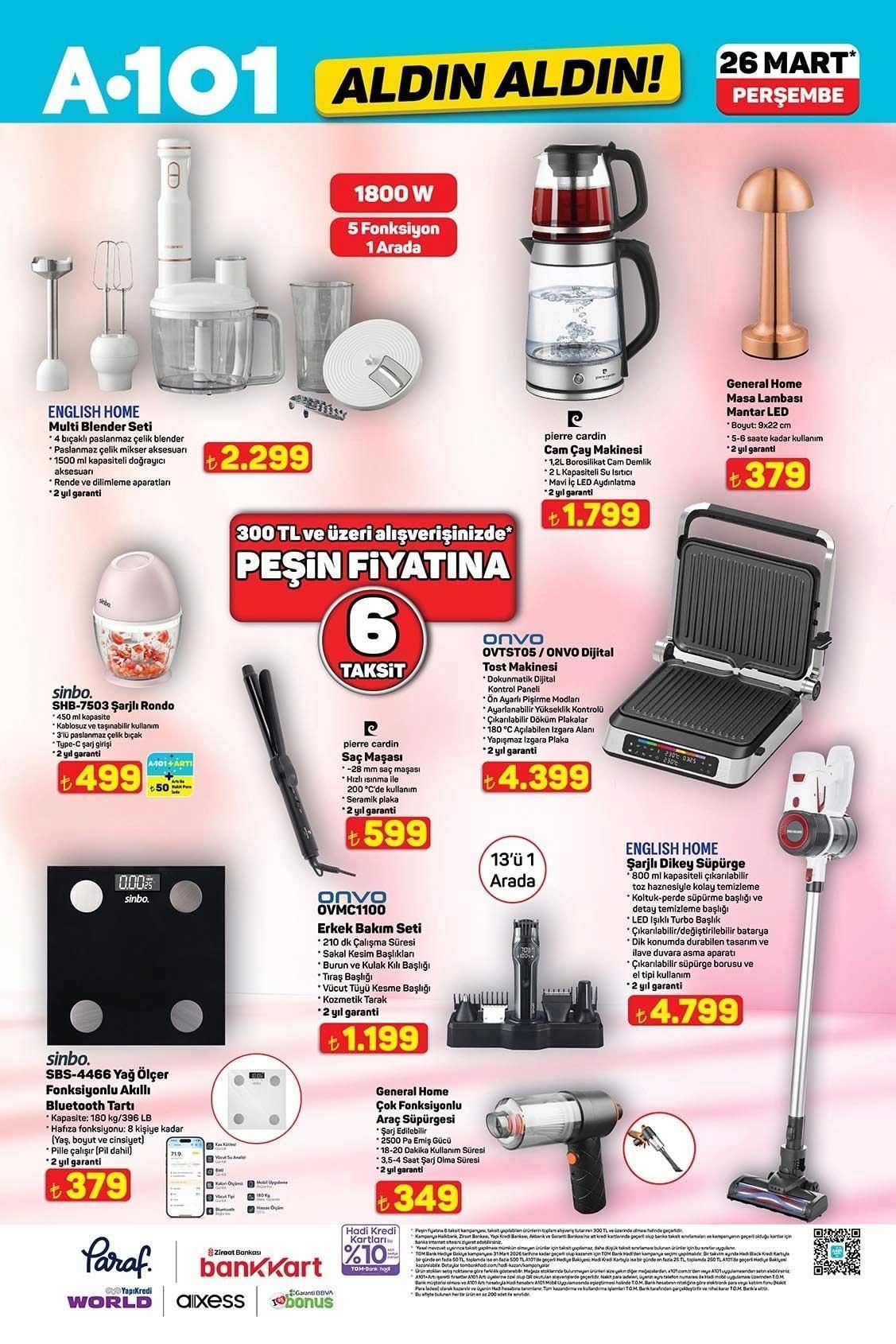 26 MART A101 ALDIN ALDIN AKTÜEL KATALOĞU