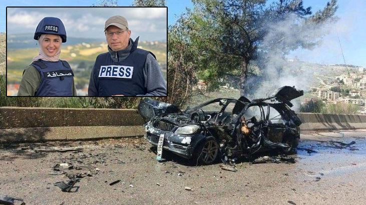 İsrail'den Lübnan'da alçak saldırı! Basın aracı hedef alındı: 3 gazeteci hayatını kaybetti