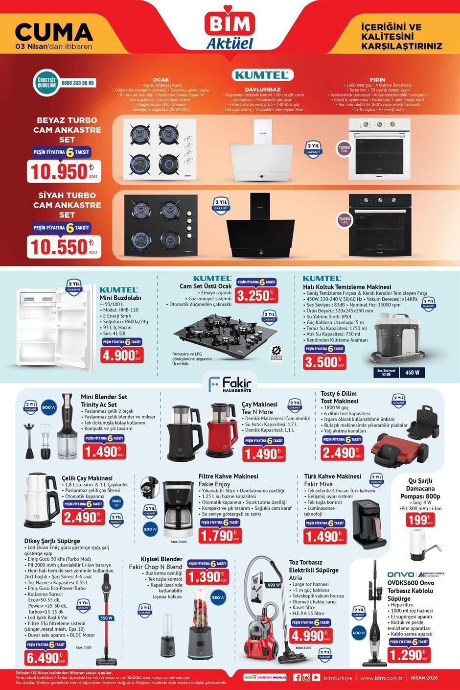 3 NİSAN CUMA BİM AKTÜEL ÜRÜNLER KATALOĞU