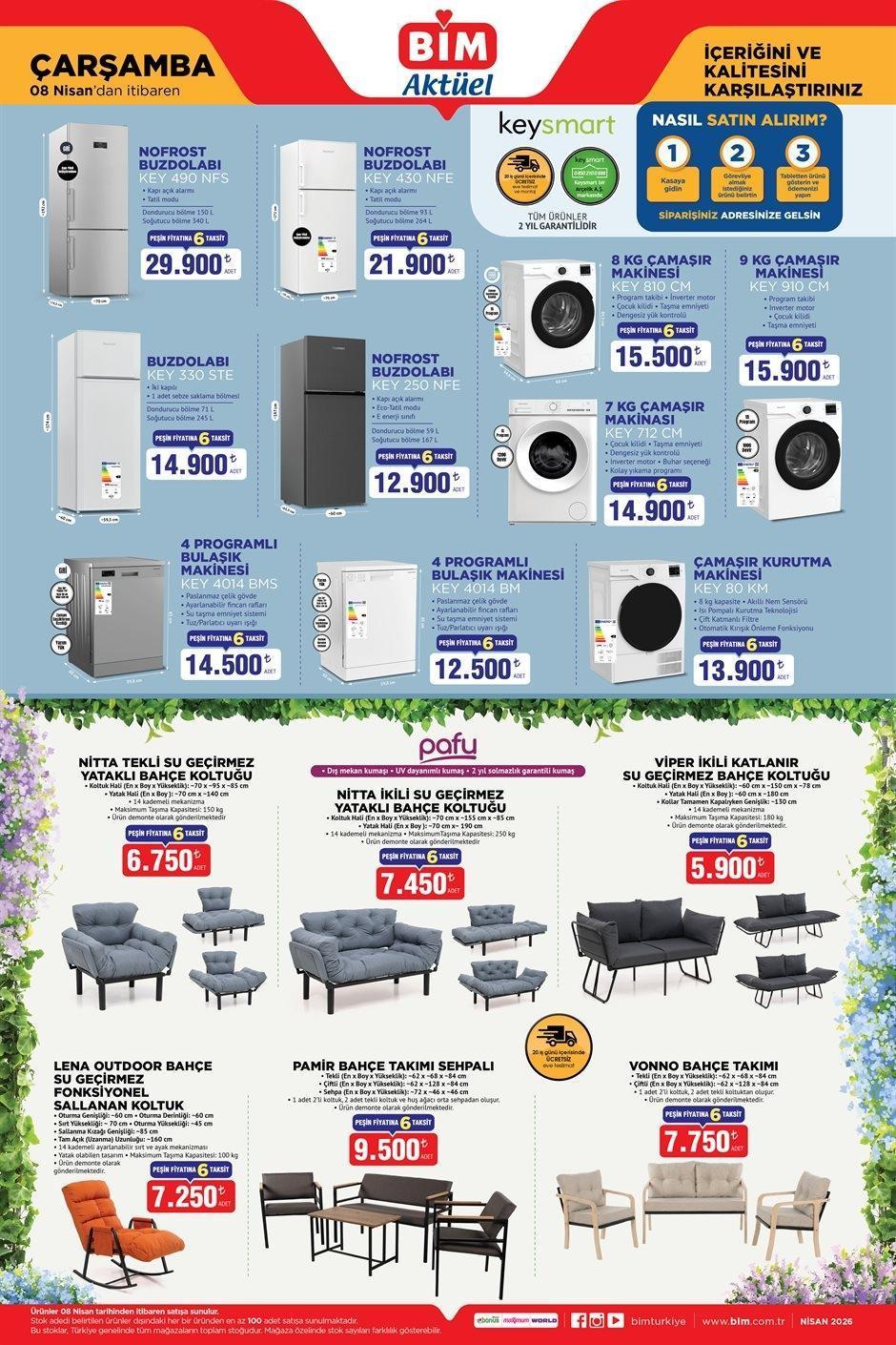 8 NİSAN ÇARŞAMBA BİM EVE TESLİM KATALOĞU