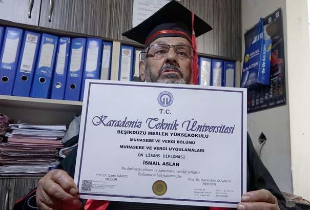 77 yaşında üniversiteyi bitirdi ‘Sınıfta bana dede diyorlardı’