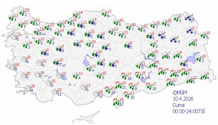 10 NİSAN HAVA DURUMU RAPORU