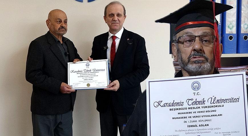 77 yaşında üniversiteyi bitirdi! Rektörden özel davet: 'Diplomasında benim imzam vardı, ama yüzünü hiç görmemiştim'