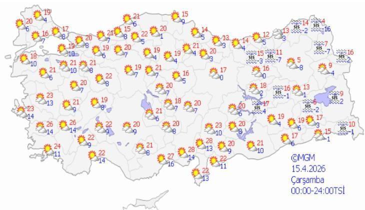 15 NİSAN HAVA NASIL OLACAK 15 NİSAN HAVA NASIL OLACAK