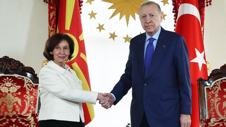 Cumhurbaşkanı Erdoğan Kuzey Makedonya Cumhurbaşkanı Gordana Siljanovska-Davkova ile görüştü