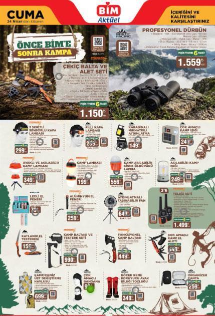BİM AKTÜEL KATALOG YENİ ÜRÜNLER 24 NİSAN CUMA: Raflarda Cuma günü satışa çıkıyor BİM aktüel katalog afişi ürünleri Portatif klima, 6 kişilik çadır, kamp malzemeleri, Stanley termos, katlanabilir kamp masası...