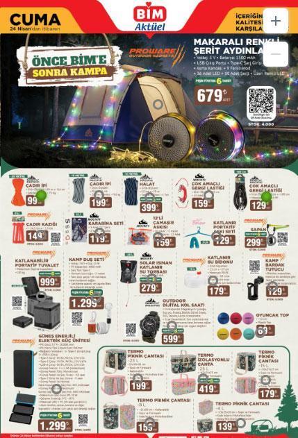 BİM AKTÜEL KATALOG YENİ ÜRÜNLER 24 NİSAN CUMA: Raflarda Cuma günü satışa çıkıyor BİM aktüel katalog afişi ürünleri Portatif klima, 6 kişilik çadır, kamp malzemeleri, Stanley termos, katlanabilir kamp masası...