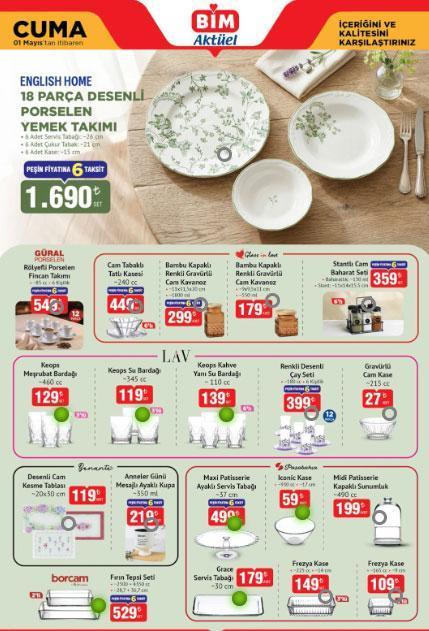 BİM AKTÜEL YENİ MAYIS KATALOĞU 1-7 MAYIS BİM AKTÜEL KATALOĞU: Yeni BİM kataloğunda hangi ürünler var BİM aktüel kataloğu Philips espresso makinesi, şarjlı süpürge, filtre kahve makinesi, su ısıtıcı, English Home yemek takımı...