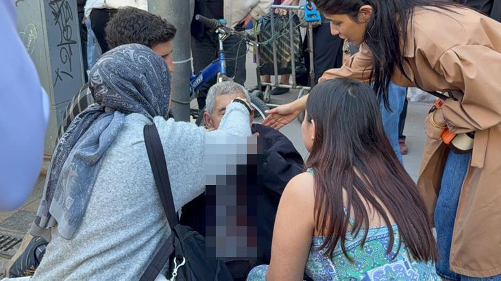 Sokak ortasında dehşete düşüren olay! 14 yaşındaki çocuk yaşlı adamı hastanelik etti