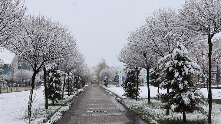 Fotoğraflar bugün çekildi Mayıs ayında kar sürprizi... Kent merkezi bembeyaz