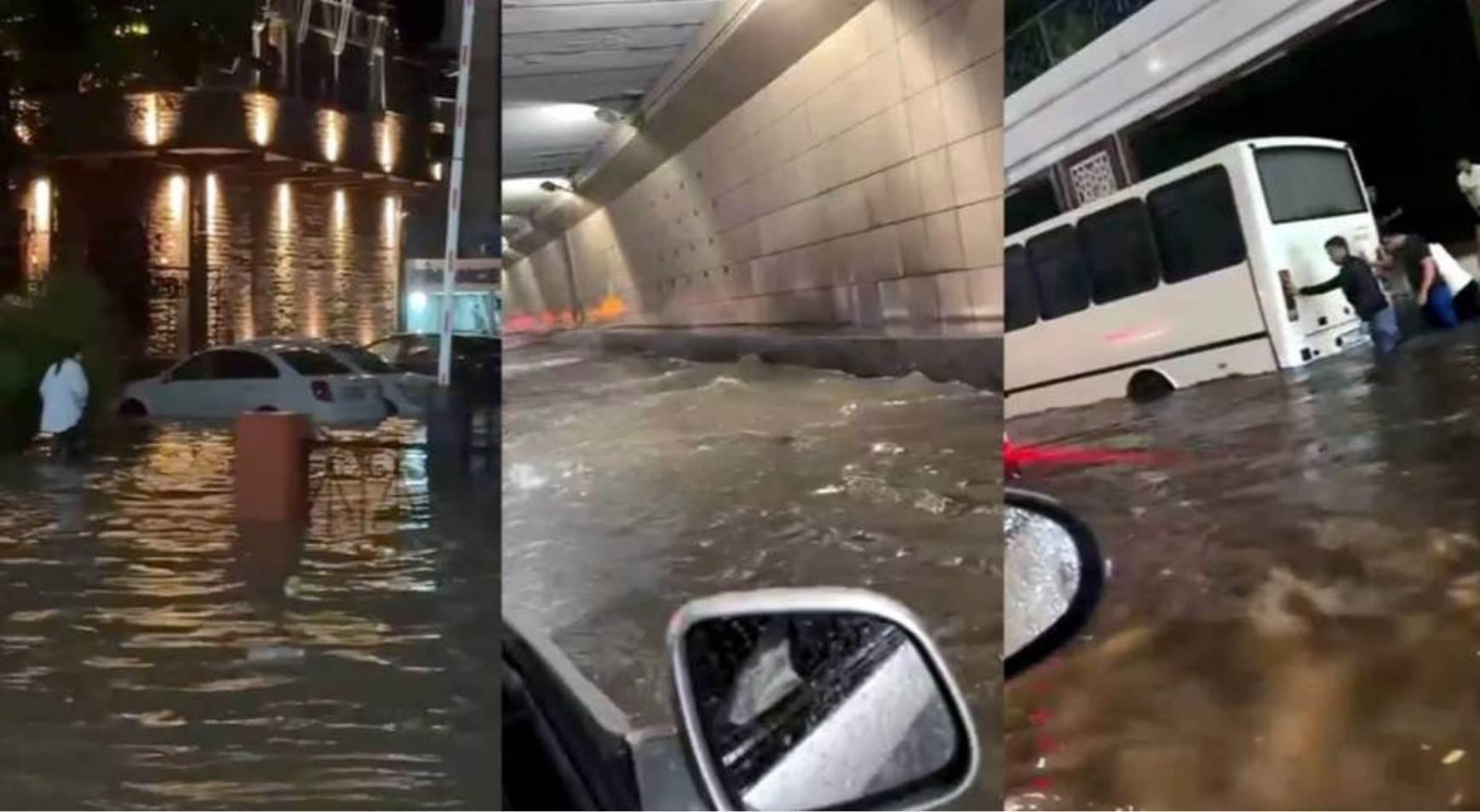 Metro istasyonlarını ve caddeleri su bastı! Özbekistan'ın başkenti felç oldu