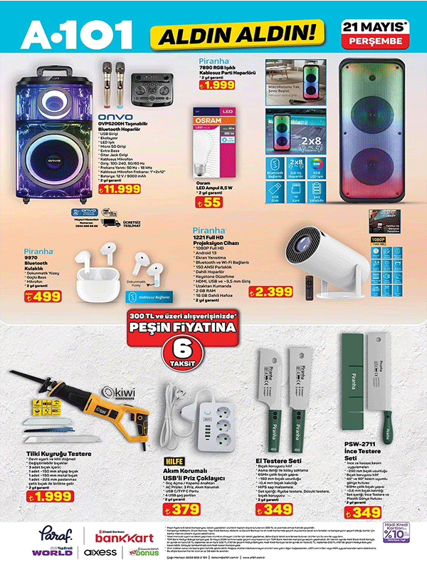 SAYFALARCA A101 21 MAYIS AKTÜEL KATALOĞU 📢 A101 Aktüel: Badana boyası, Bluetooth Hoparlör, No-Frost Buzdolabı, Çeyiz Seti ve diğer ürünler ve fiyat aralığı