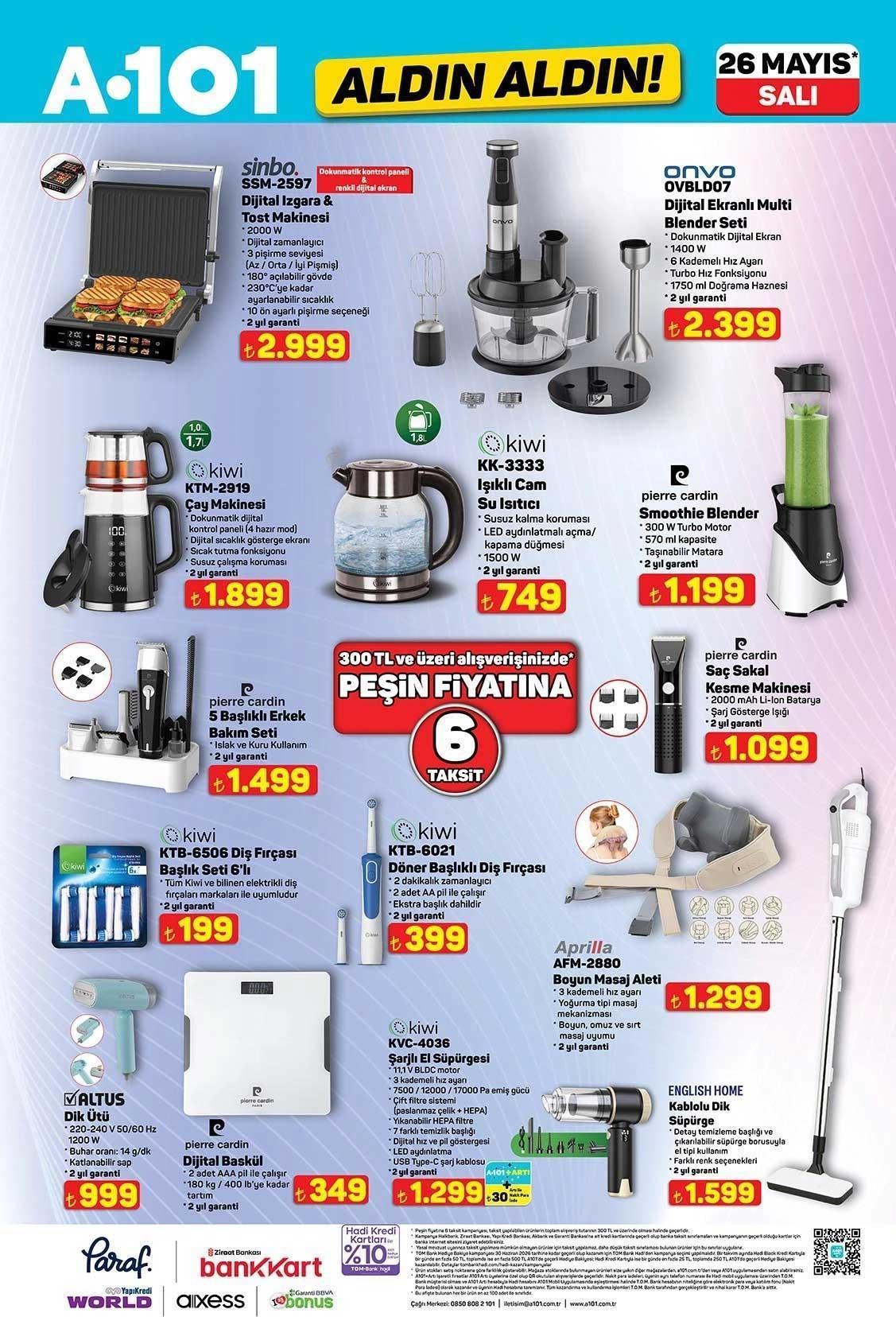 26 MAYIS A101 ALDIN ALDIN AKTÜEL KATALOĞU