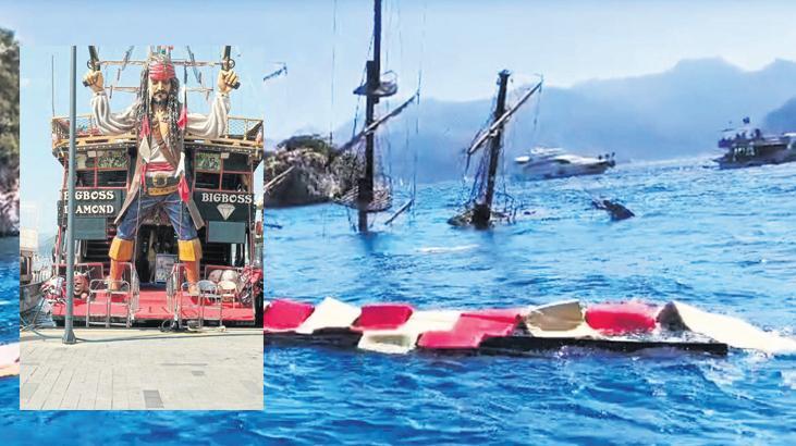 Marmaris’te tur teknesi battı